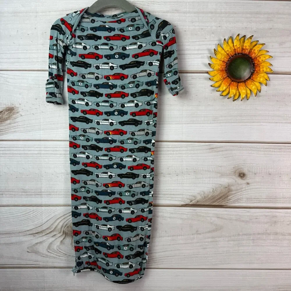 Posh‎ Peanut Baby Sleeper Gown 0-3 Months Miles Cars Print Bamboo